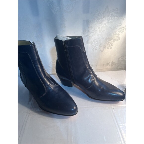 Giorgio Brutini Calloway Men's Navy Leather Cuban Heel Dress Boot 8 M - Picture 1 of 7